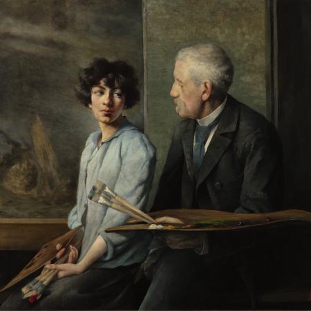 Josefina Mařáková (Pepa Mařák) Vlastní podobizna s otcem Self-Portrait with Her Father 1896 NGP