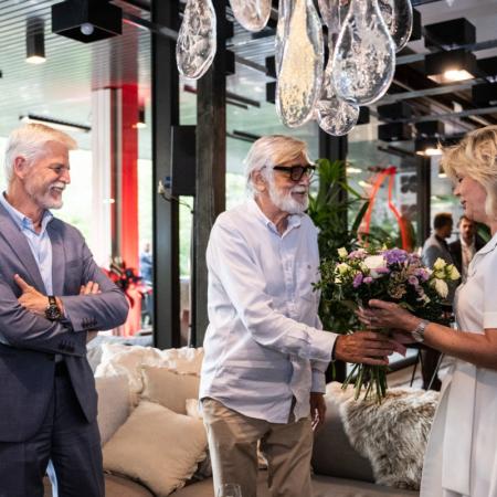 Jiří Bartoška s manželi Pavlovými během loňského festivalu.