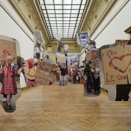Místnost věnovaná dětským protestům v Rudolfinu