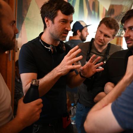 Režisér Ondřej Provazník při natáčení
