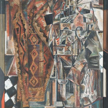 Emil Filla, Žena s kobercem, 1921, olej na plátně