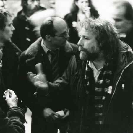 Z cyklu Aurora (Ladislav Kantor, Šimon Pánek, Michal Horáček, Petr Oslzlý, Michael Kocáb), Praha, listopad 1989
