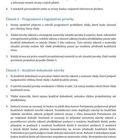 Koaliční smlouva mezi ANO, SPD a Motoristy