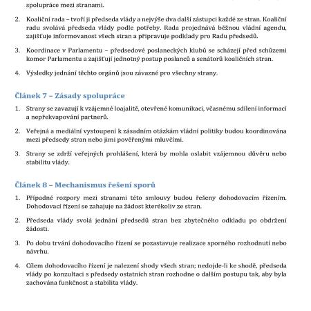 Koaliční smlouva mezi ANO, SPD a Motoristy