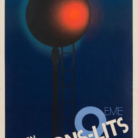 Cassandre (Adolphe Jean-Marie Mouron) (1901–1968) Voyagez la nuit en wagons-lits, 2eme classe, 1930 (Cestujte v noci v lůžkových vozech 2. třídy)