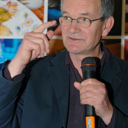 Fotograf Martin Parr v roce 2011 v pražském Centru DOX