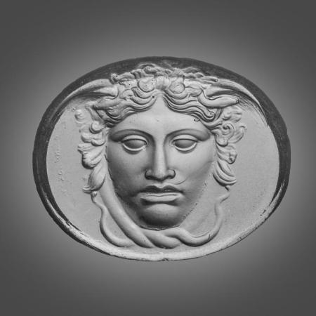 Odlitek Medusy, patrně Benátky (Murano), první polovina 19. století