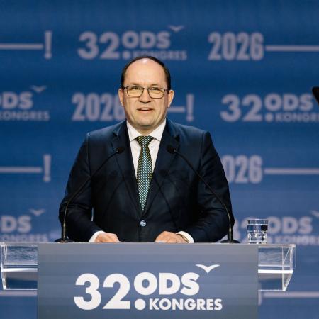 Předseda KDU-ČSL Marek Výborný na kongresu vystoupil jako host