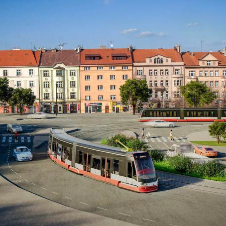 Vizualizace plánované tramvajové trati mezi Malovankou a Strahovem