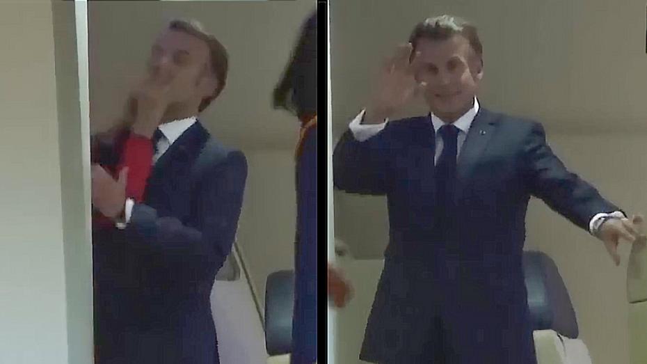 Macron dostal od manželky facku