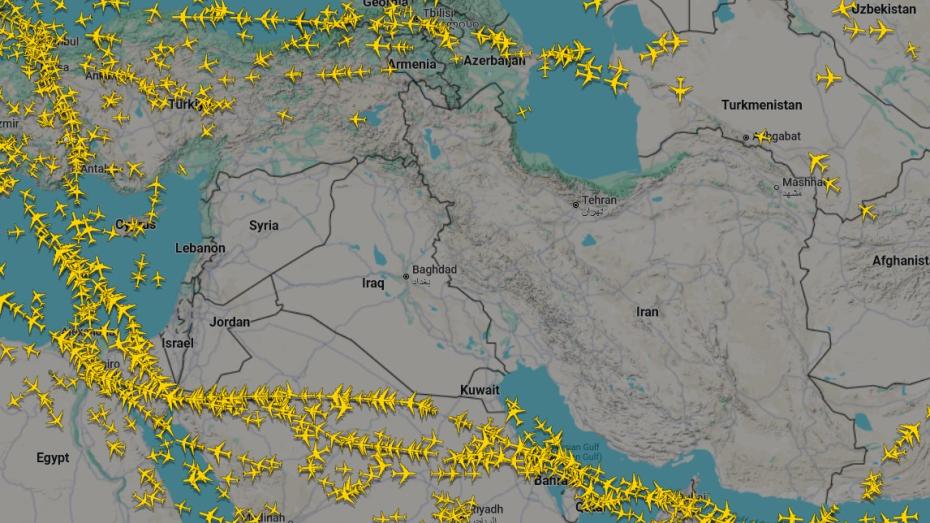 Letecký provoz, jak je zachytil Flight radar
