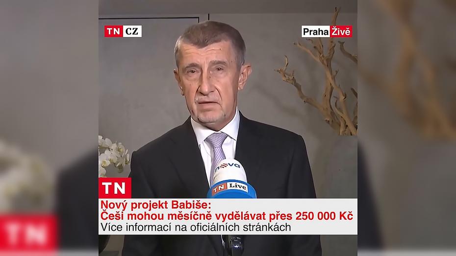 Falešná reklama na prodej kryptoměny od Andreje Babiše