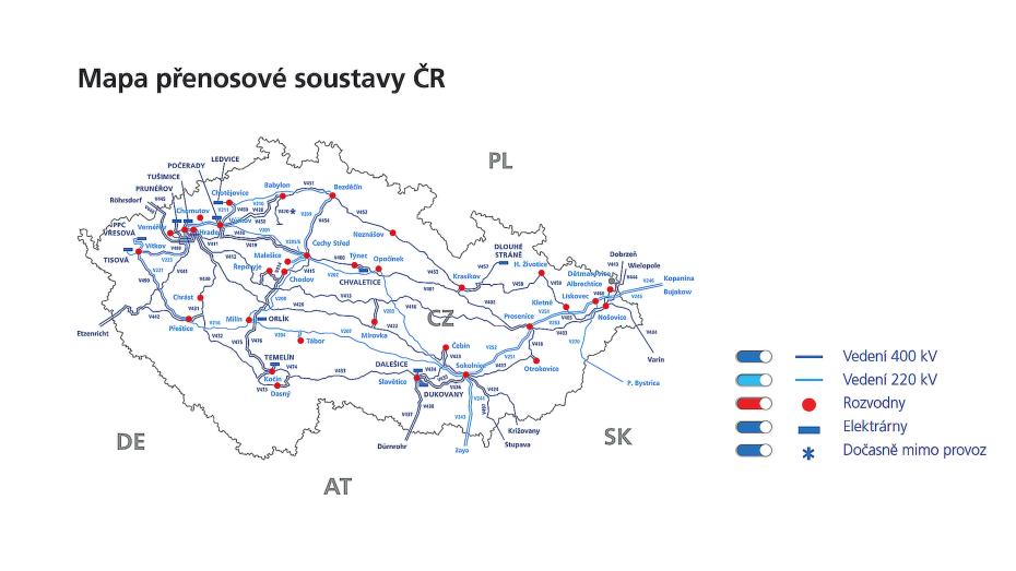 Mapa přenosové soustavy
