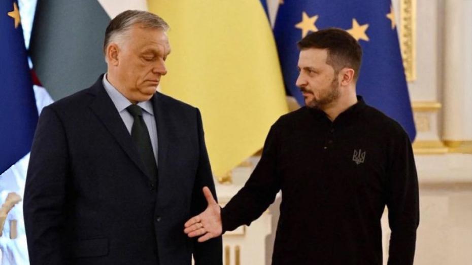 Ukrajinský prezident Volodymyr Zelenskyj a premiér Viktor Orbán