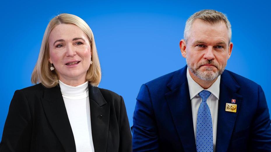 ilustrační koláž - (zleva) ministrině obrany Jana Černochová a slovenský prezident Peter Pellegrini
