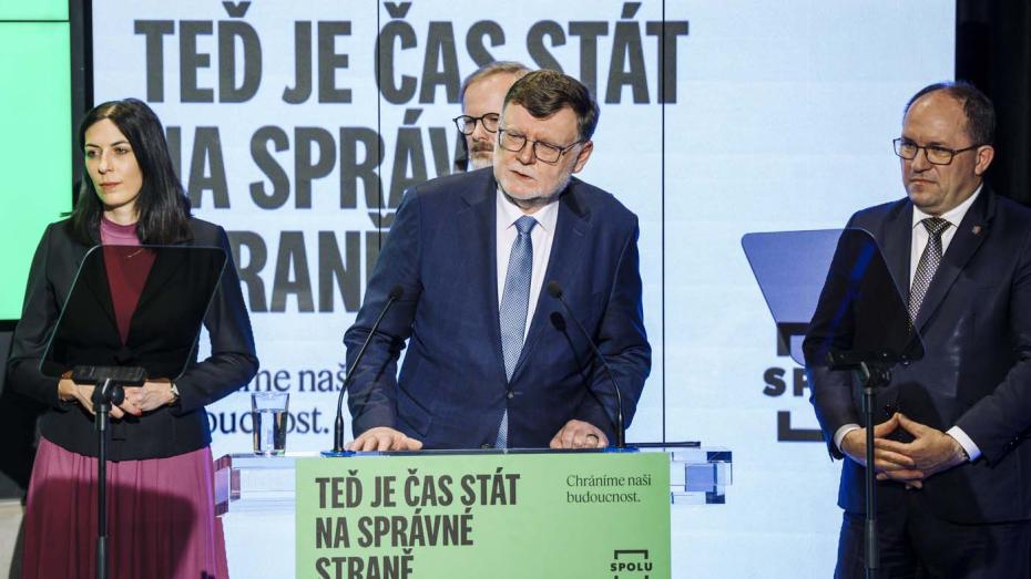 PředsedovZleva Markéta Pekarová Adamová, Petr Fiala (vzadu), Zbyněk Stanjura a Marek Výborný.