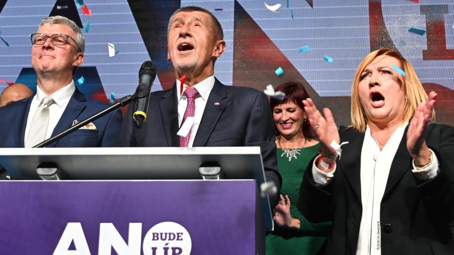 Hnutí ANO vyhrálo volby - Karel Havlíček, Andrej Babiš a Alena Schillerová