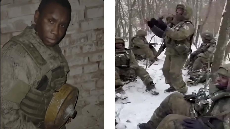 Koláž z videí, kde ruská armáda údajně využívá Afričany jako vojáky poslané na smrt