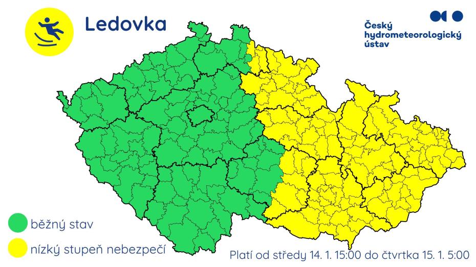  Výstraha ČHMÚ před ledovkou