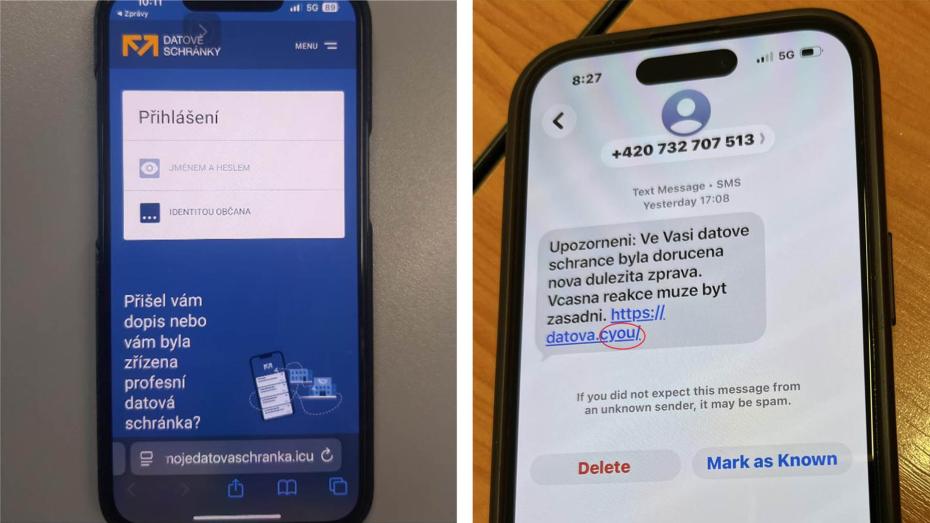 Podvodné SMS na Datové schránky