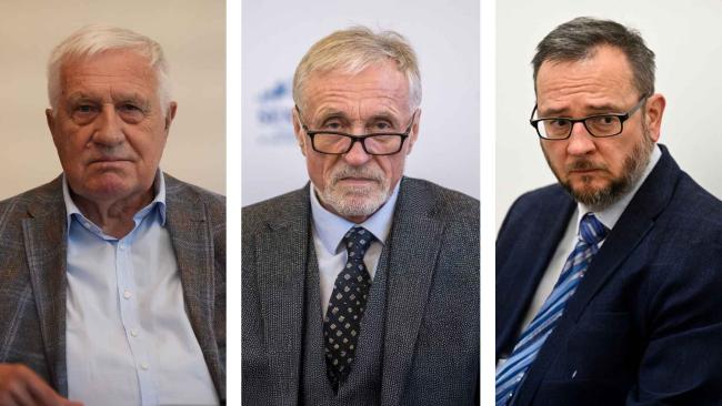 ilustrační koláž - zleva Václav Klaus, Miroslav Topolánek a Petr Nečas