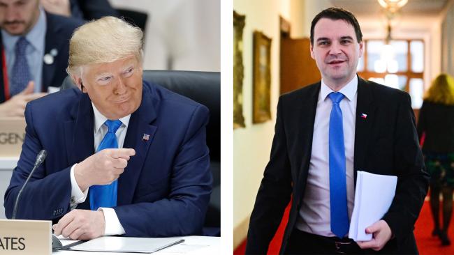 ilustrační koláž - Donald Trump a Petr Macinka