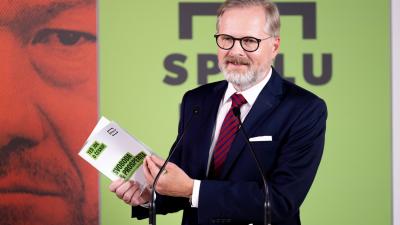 Premiér Petr Fiala (ODS) při představování programu.
