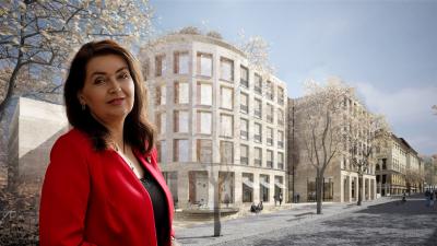 Rektorka Univerzity Karlovy Milena Králíčková a vizualizace Biocentra na Albertově