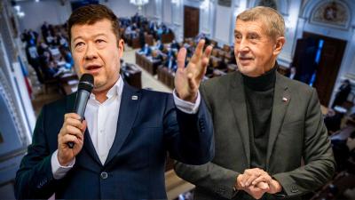 ilustrační koláž - Tomio Okamura a Andrej Babiš