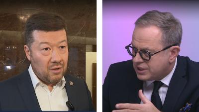 ilustrační koláž - Tomio Okamura a Václav Moravec